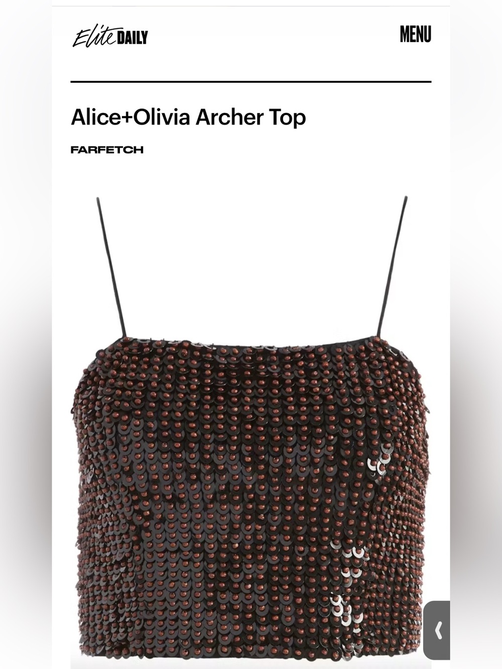 Alice + Olivia Archer Sequin Spaghetti-Strap Cami